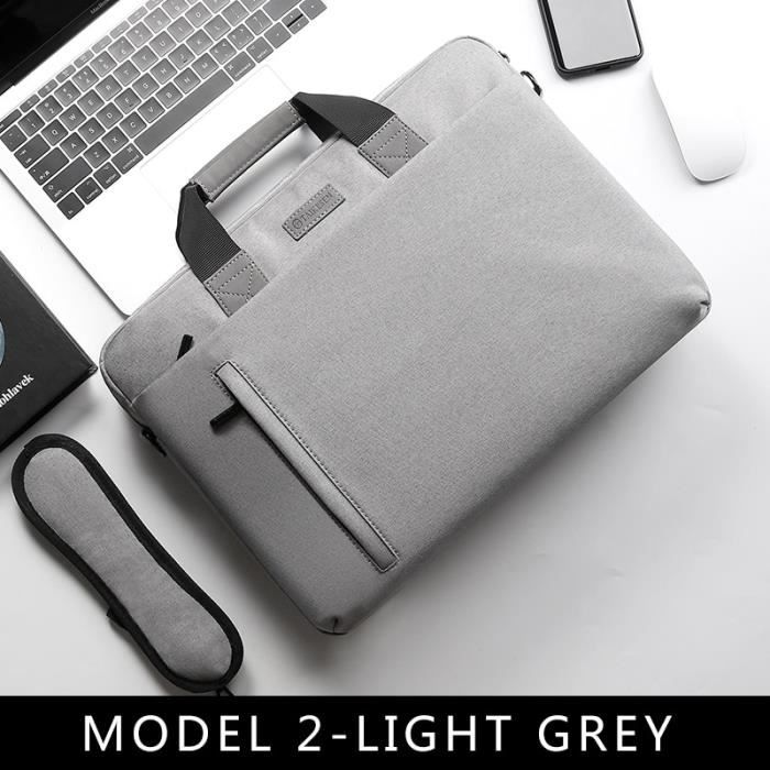 Sac étanche pour ordinateur portable, pour pc de 13,3, 14, 15,6 et 17,3 pouces, sacoche d'épaule -15 15.6inch MODEL 2-LIGHT GREY