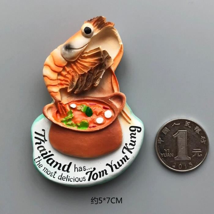 Décoration murale,Aimant de réfrigérateur de pays, aimant, Souvenir de voyage dans le monde, France - Type Tom Yum Kung Soup