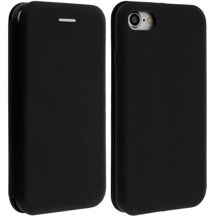 Housse iPhone 7 et 8 Étui Porte-carte Fonction stand noir