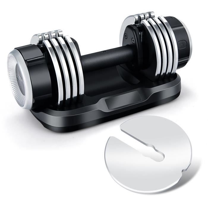 COSTWAY Kit Haltères Réglable Poids Musculation 12,5KG avec Support, 8 Disques,Cadran Rotatif en une Seconde Poignée Antidérapante