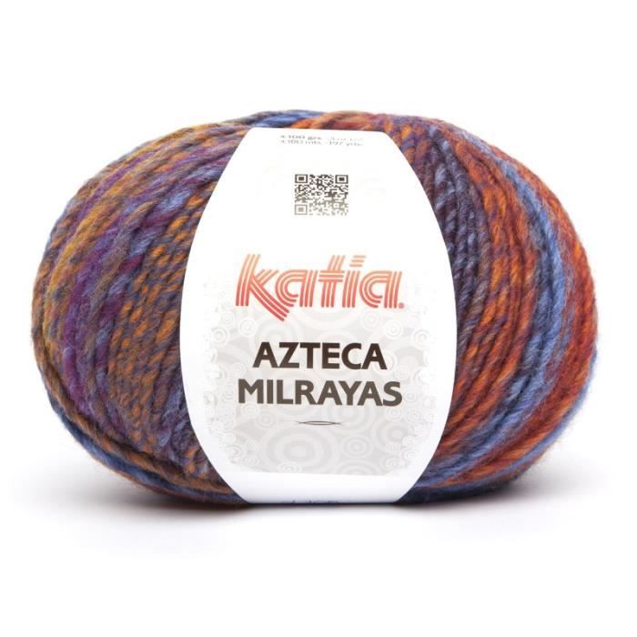 Laine AZTECA MILRAYAS Katia 708 Orange bleu