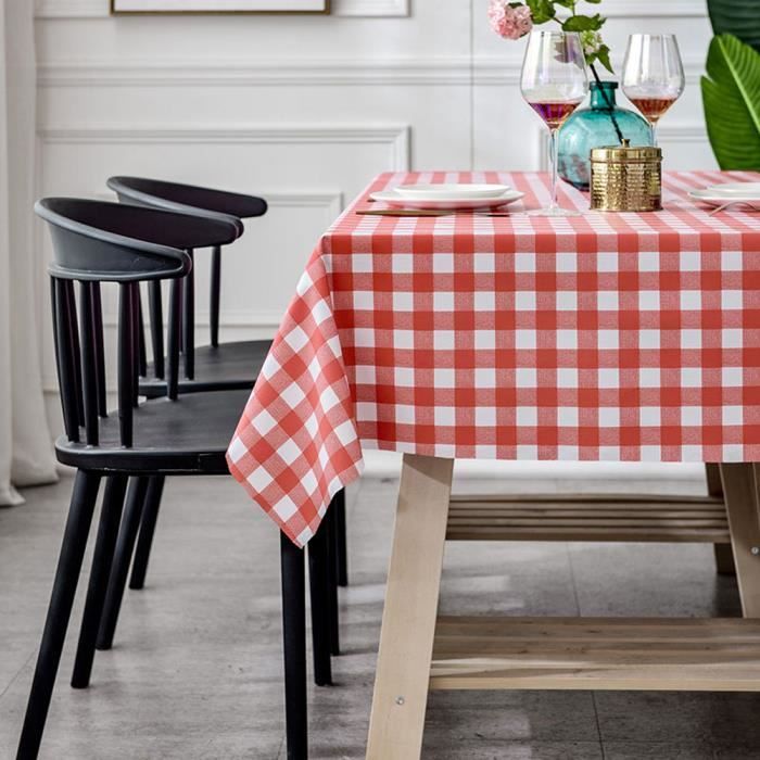 Nappe à Carreaux,Nappe de Table Carrée en PVC Impermeable Essuyable Anti Tache Tissu de Table,Style S-120x120cm