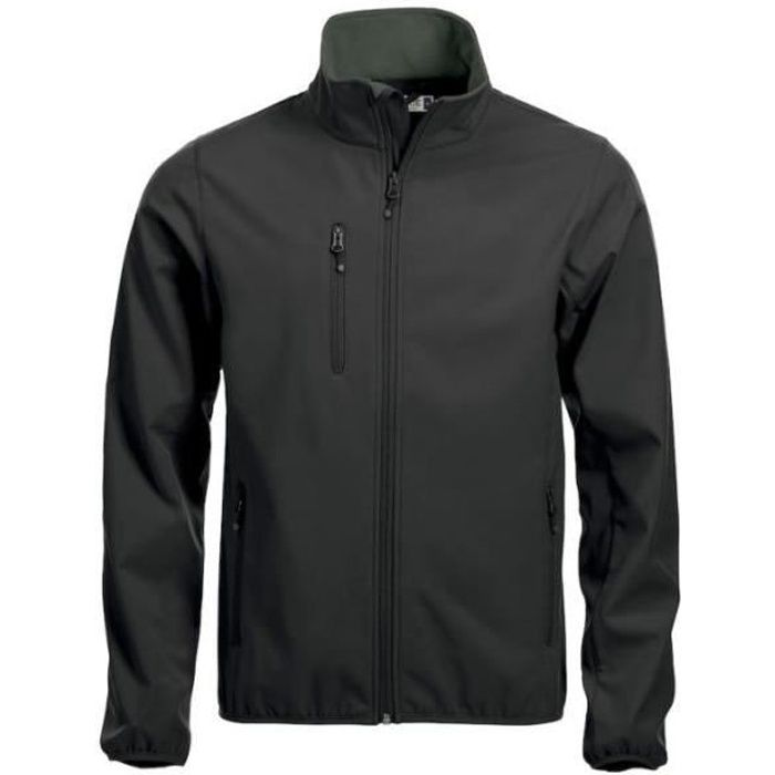 VESTE SOFTSHELL NOIR SANS CAPUCHE HOMME