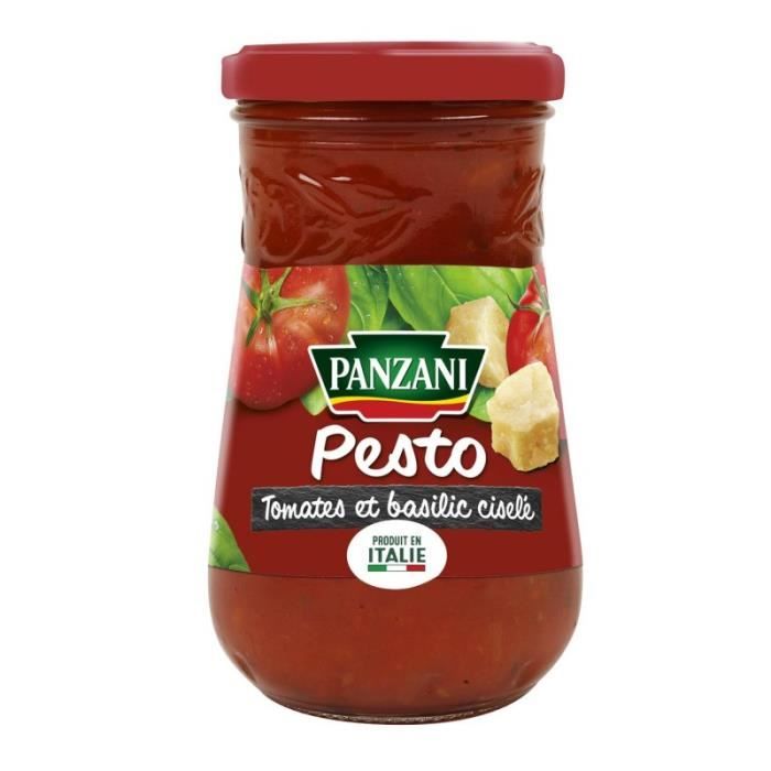 PANZANI - Sauce Pesto Tomates Et Basilic Ciselé 200G - Lot De 4