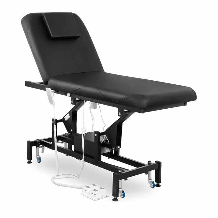 Physa Table De Massage Lit Esthétique Soin PHYSA LYON BLACK (Électrique Pédale Télécommande Max 200 Kg Noir)