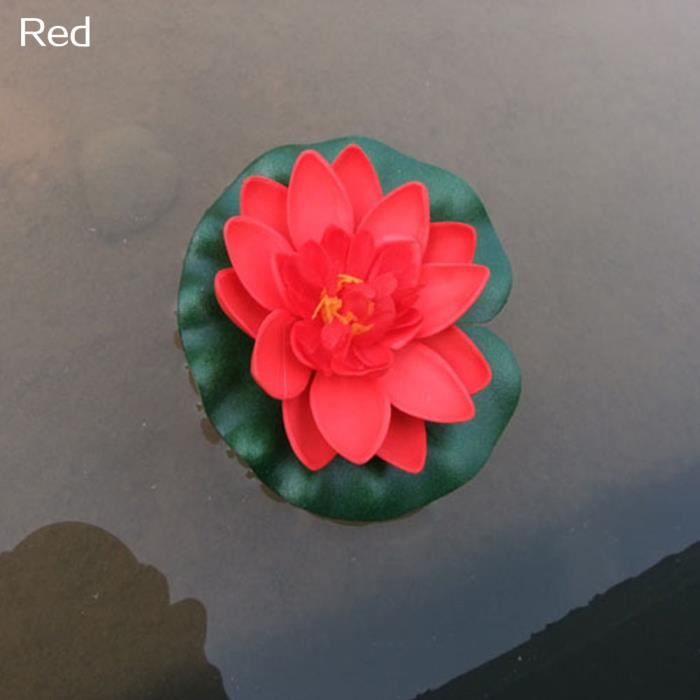 Nénuphar Artificiel Fleur Flottante Lotus Maison Jardin Étang Fish Tank Décor type Rouge
