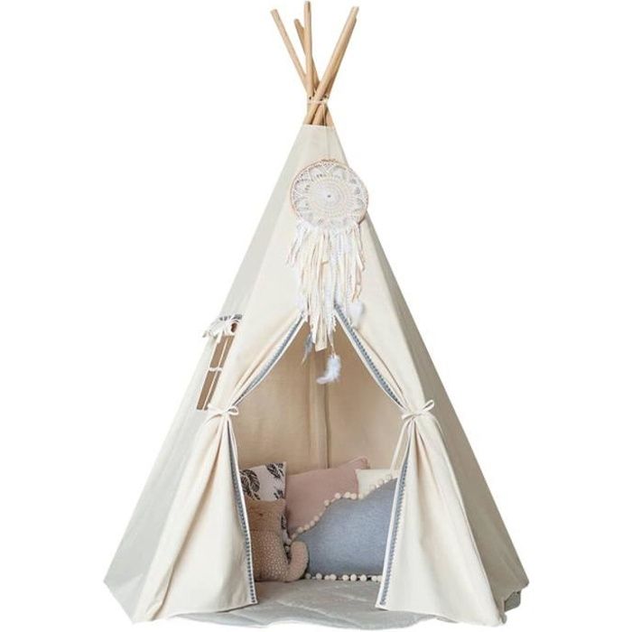 Tente de Jeu Tipi Enfant Activité En bois Pin Coton (Pas inclure autres choses)