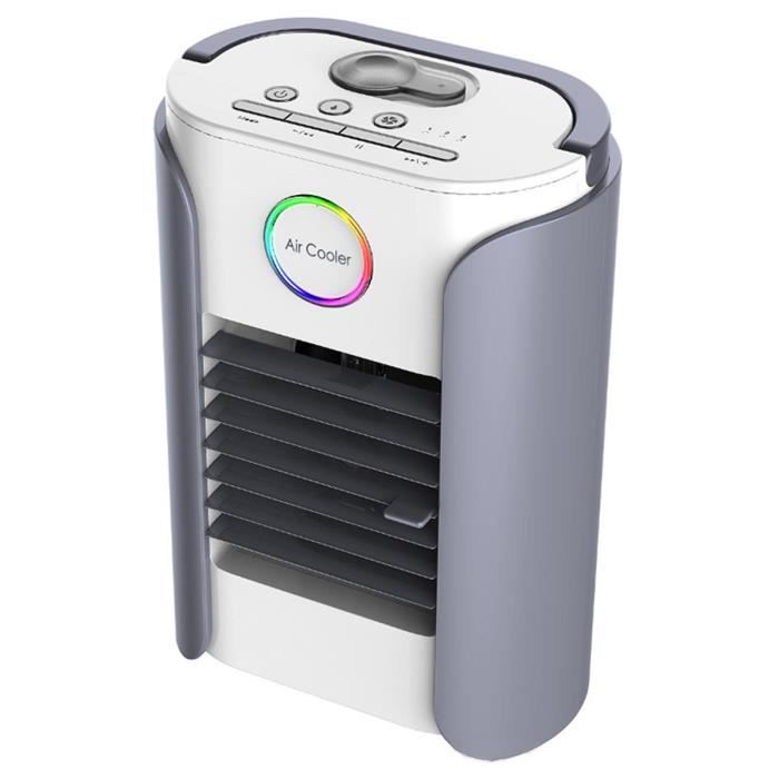 Rafraichisseur d'air Mobile Climatiseur Ventilateur Cooler Portable - USB Radio FM - 3 Vitesses Bluetooth Chargable