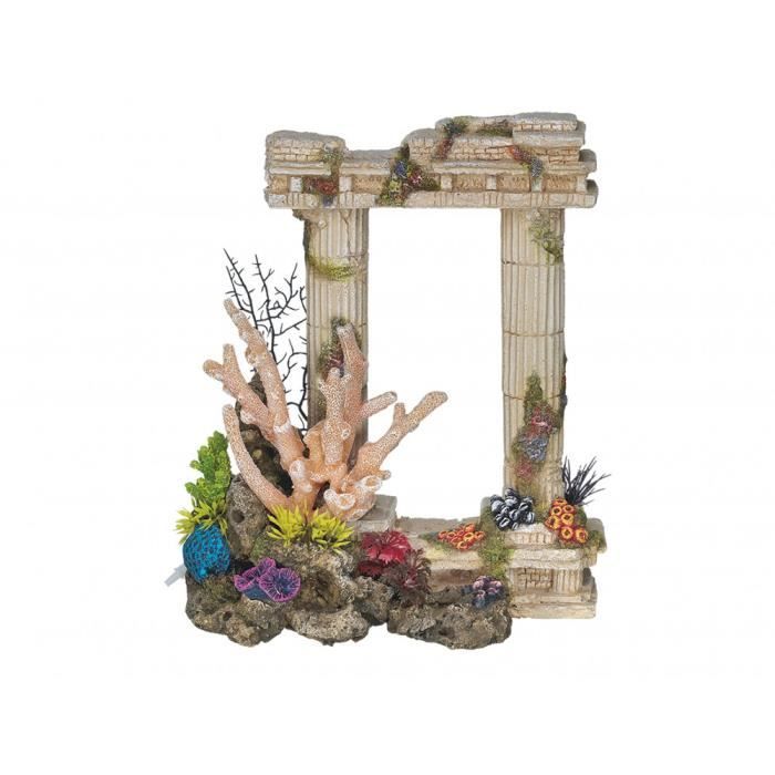 Décoration 2 Colonnes antiques grecques. 29.5 cm. aquarium.-Vadigran 30,000000