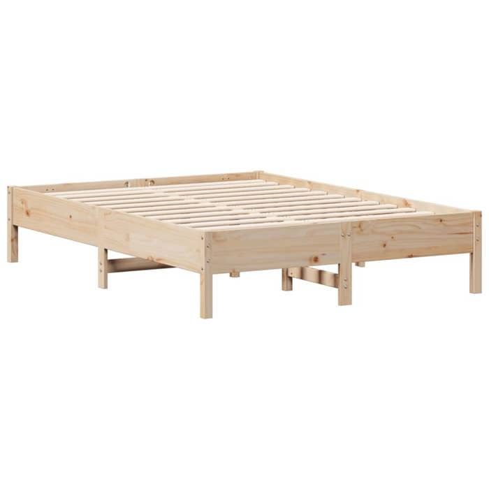 Cadre de lit - 2 personnes - sans matelas - 140x190 cm - Bois de pin massif LL257606