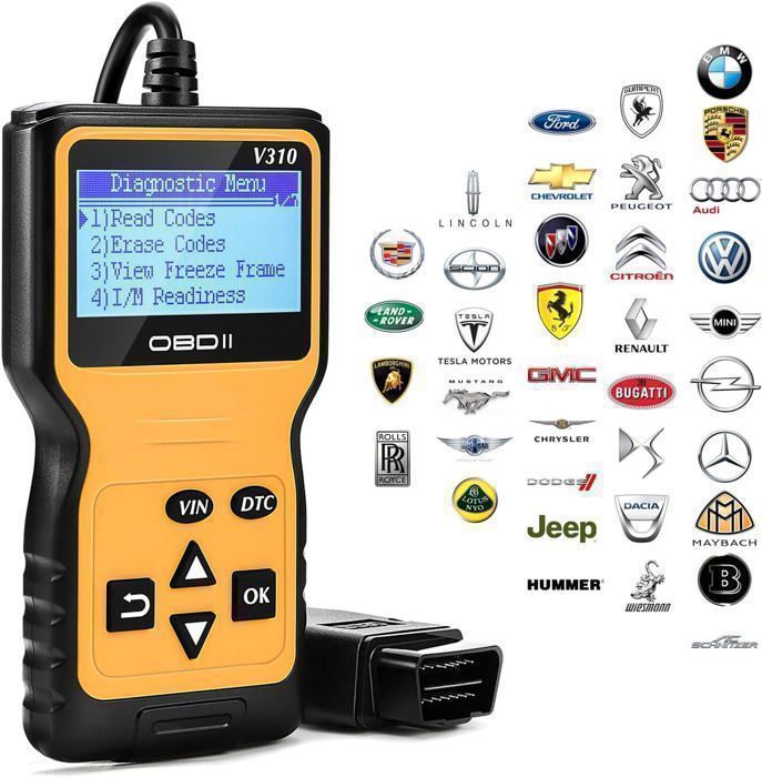 Outil de Diagnostic Auto - Lecteur de Codes Erreur Moteur Lire et Effacer les Codes Scanner de Diagnostic Auto