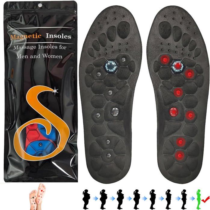 Semelles Acupression Magnétiques ZYNERY - Avec Aimants Et Gel - Pointures 35-45 Ajustables