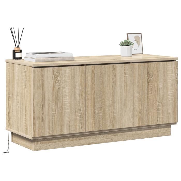 Armoire TV - CLOUD - Meuble séjour - Chêne Sonoma 100x38x49 cm Bois dingénierie ll3254