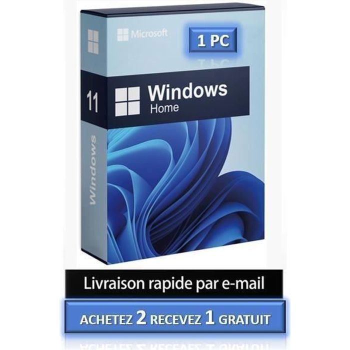 Windows 10 Home Famille 32-64 bit Clé d'activation Originale - 2 PC - Livraison 2H par email