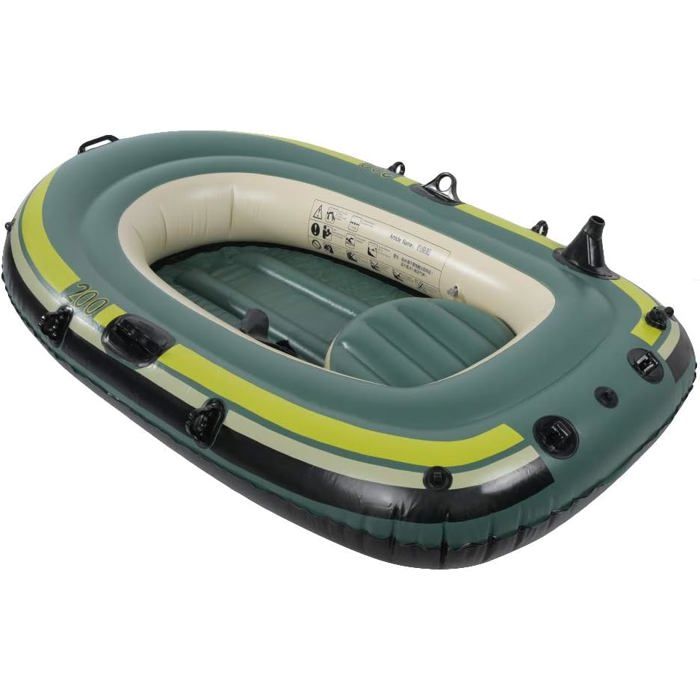 VEVOR Bateau Gonflable Pneumatique 2-5 Personnes - Kayak PVC Robuste Avec Rames Aluminium Et Pompe - Idéal Pêche Et Loisirs