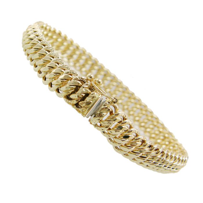 Bracelet Or Jaune Maille Américaine - Femme 18cm Bracelet Or Jaune Maille Américaine - Femme 18cm