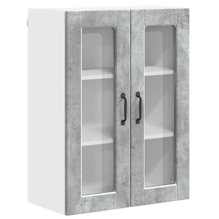 SOLDE DHIVER®Buffet de Cuisine KENNETH - Armoire Bas/Colonne/ Armoire de cuisine - Gris béton 60x31x80cm - Bois dingénierie - 8930