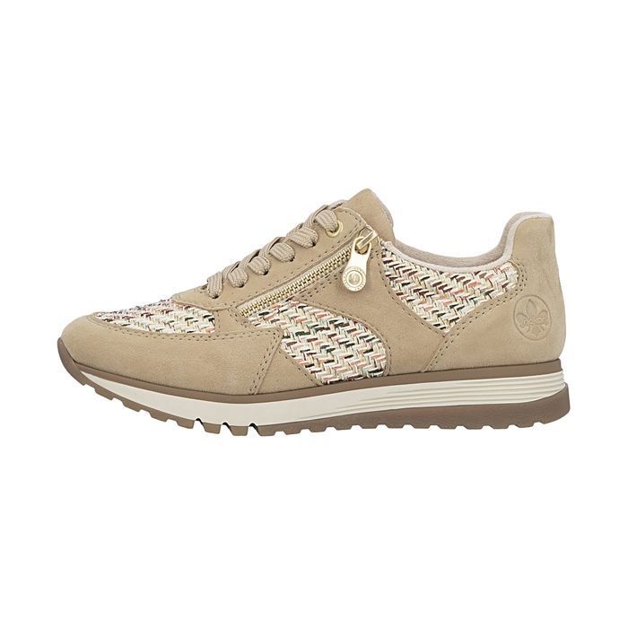 Basket Basse Cuir Rieker Rock - Beige Basket Basse Cuir Rieker Rock - Beige