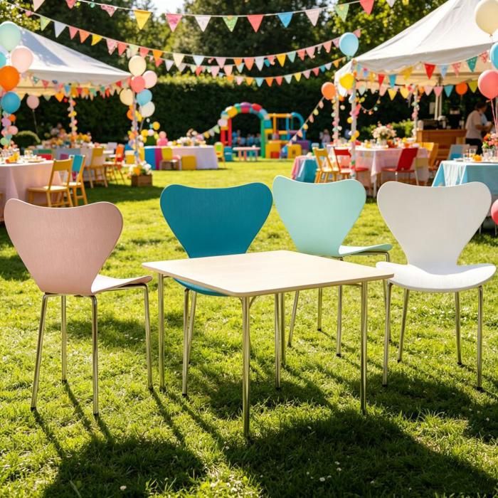 VIVOLILV Lot de 4 Chaises de Salle Manger Empilable MulticoloreChaises de Cuisine Siège en PP Plastique455x42x825 cm