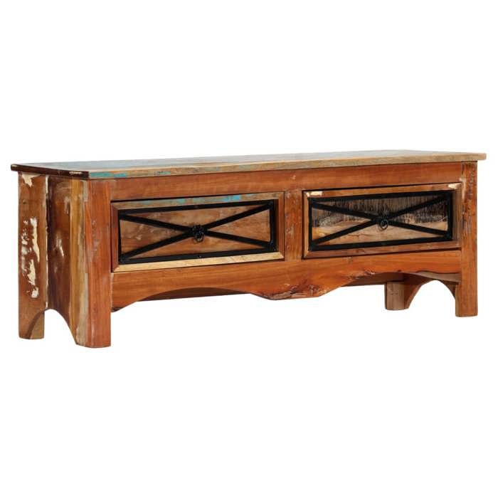 Meuble TV Bois VIDAXL Cabinet TV Armoire-HIFI Contemporain 120x30x40 cm Bois de récupération massif T3719