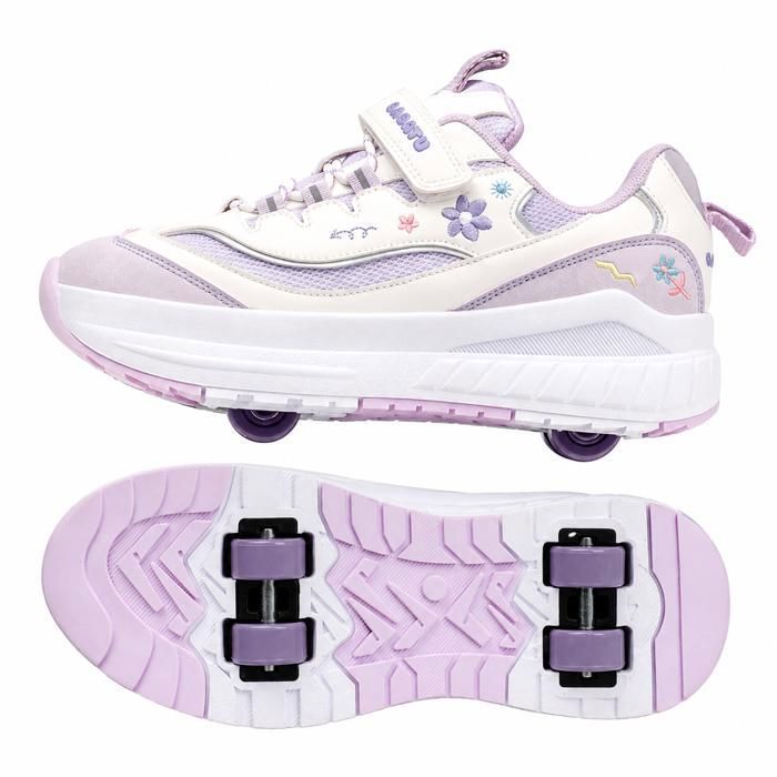 PATIN A ROULETTE fille AProsp 4 roues maille respirante pointures 29-40 baskets sport enfant blanc lilas