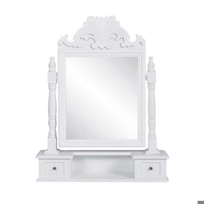Table de maquillage - VIDAXL - TOP Coiffeuse Femme - 1 place - avec miroir - pivotant - rectangulaire - MDF &&59253 Table de maquillage - VIDAXL - TOP Coiffeuse Femme - 1 place - avec miroir - pivotant - rectangulaire - MDF &&59253