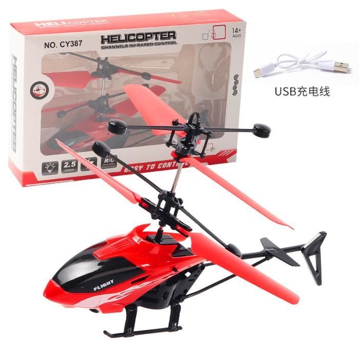 Avion Télécommandé Enfants Avion Télécommandé Avec LED Et Contrôle Gestuel - Hélicoptère Électrique Résistant Au Vent, Jouet Drone Résistant Aux Chutes Pour Intérieur Et Extérieur