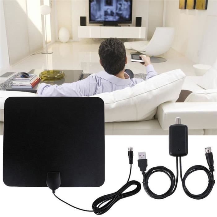 Antenne TV Intérieure Compacte - Portée 80 Km, Full HD 1080p, Installation Facile, Métal