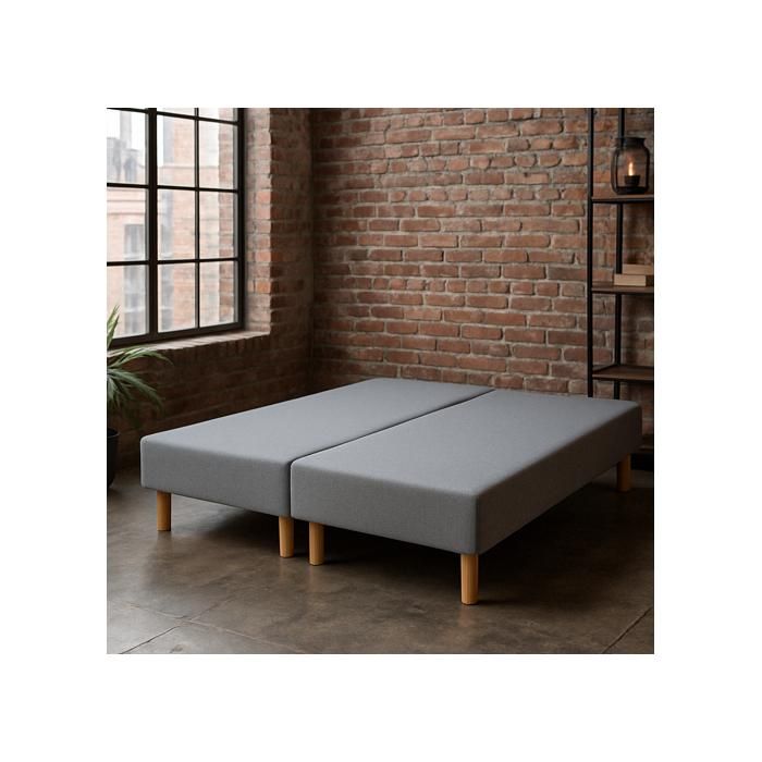 SOMMIER TAPISSIER GRIS 100x200x2 cm (200x200) FABRICATION FRANÇAISE ARTISANALE PIEDS OFFERTS HAUTEUR avec PIEDS 27 cm - som10