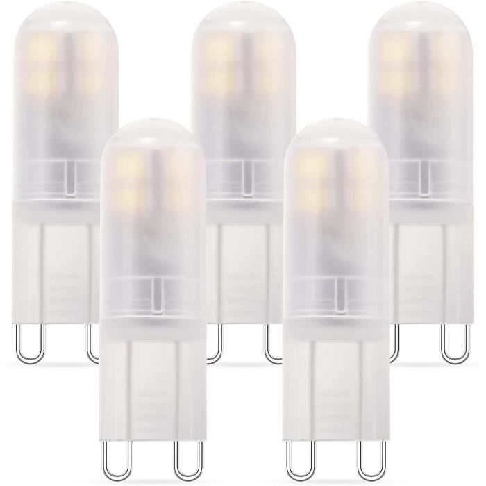 Ampoules LED G9 2W Equivalent 20W 25W Halogène Lampe, Ampoule G9 Blanc Froid  6000K, Pas de Scintillement, Angle de 360, AC220-2 A379 - Cdiscount Maison