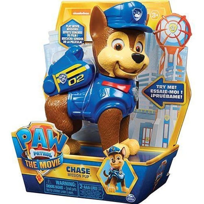 Figurine interactive Pat Patrouille Chase Jouet interactif pour enfant de 3 ans et plus Cdiscount Jeux Jouets