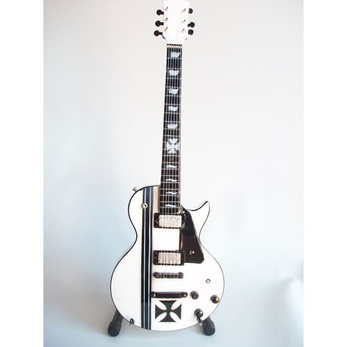 Adrian Smith (Maiden) Réplique de guitare miniature – Cadeaux musicaux – Ornement fait à la main – Comprend une boîte de présentation, une étiquette de nom et un support de guitare miniature