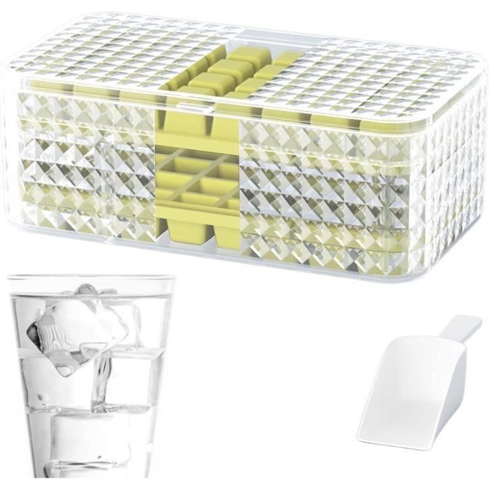 Deux Moules à Glaçons, Bac à Glaçons Carré Réutilisable Avec