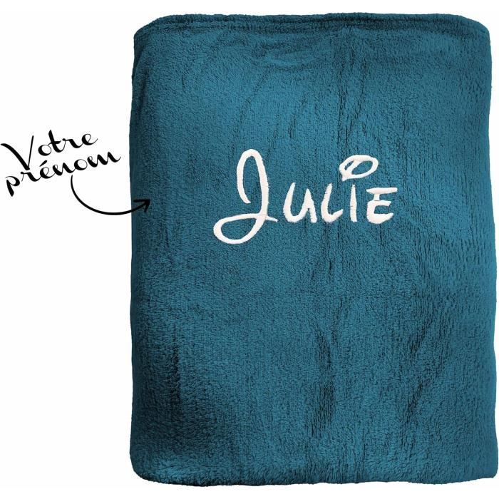 Plaid Personnalise Avec Prenom Couverture Polaire Personnalisable Brode 125 X 150Cm Cadeau Pour Homme Et Femme Bleu Nuit Z1849 Cdiscount Maison