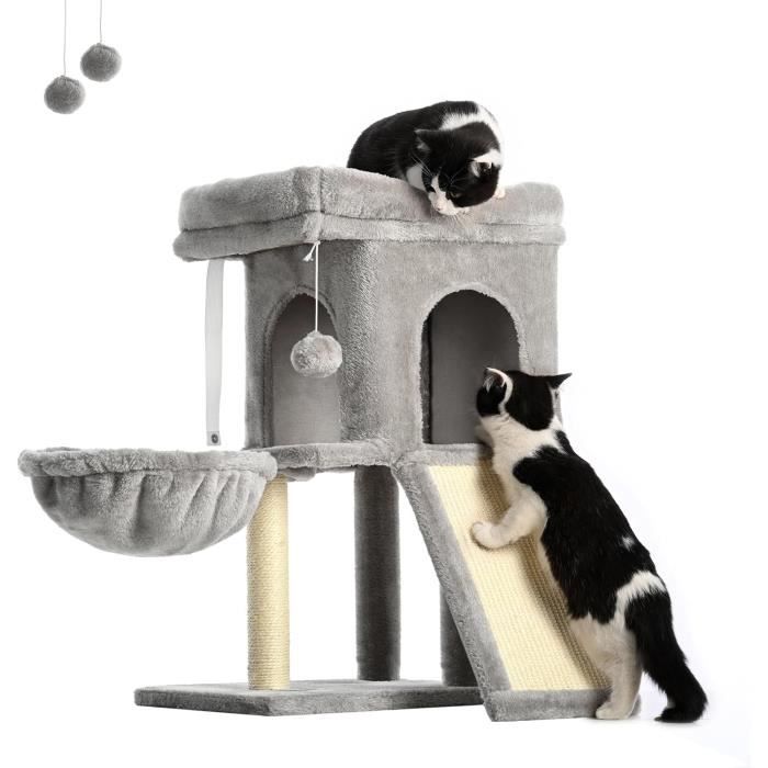 Arbre à Chat XXL Globlazer 193 Cm - 2 Niches, Hamac 50x40 Cm, Plateforme, Paniers, Pour 3-5 Gros Chats