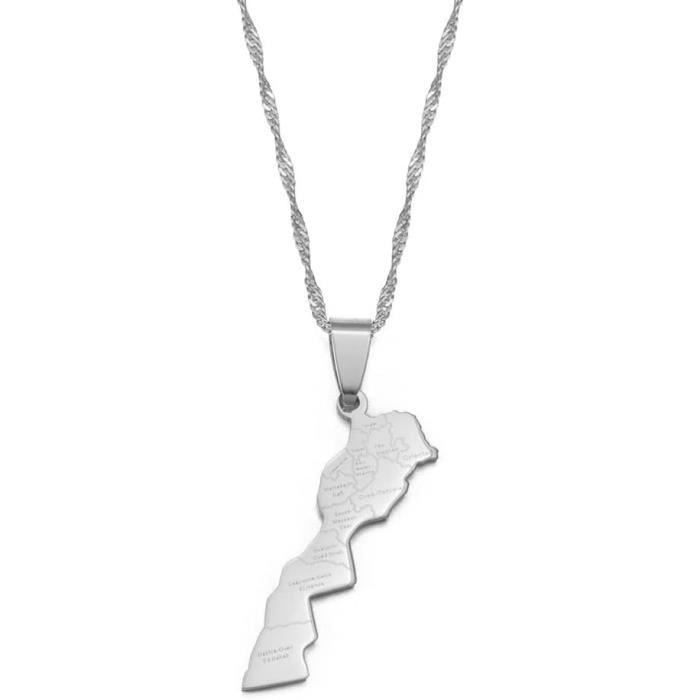 Pendentif Carte Du Mali En Acier - Bijou Géographique - Neuf Avec étiquettes