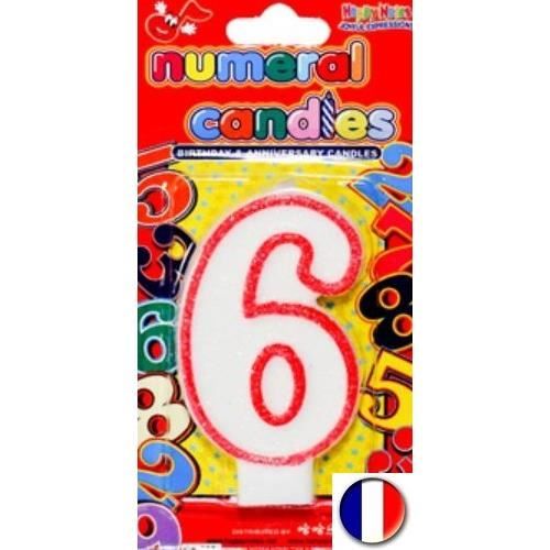 Bougie Pour Gateau D Anniversaire 7 Cm Chiffre 6 Nombre 6 Ans