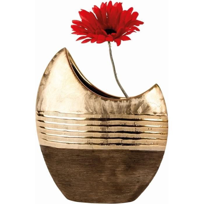 Vase Décoratif Walter Heufelder - Faïence Marron - Allemagne 1970 - Moderne