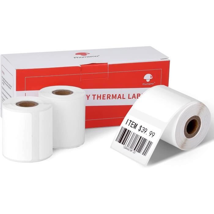 Lot De 12 Rouleaux D'étiquettes Thermiques Directes 4x2 Pouces - Pour Codes-barres, Adresse, Labo - 9000 étiquettes