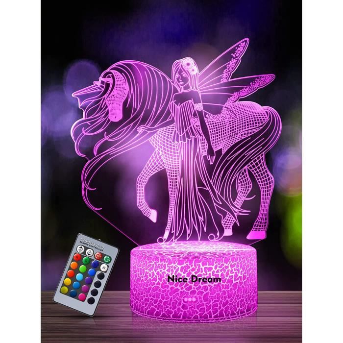 Veilleuse Licorne LED Pour Enfant - Changement De Couleur, Minuteur 15 Min, Portable