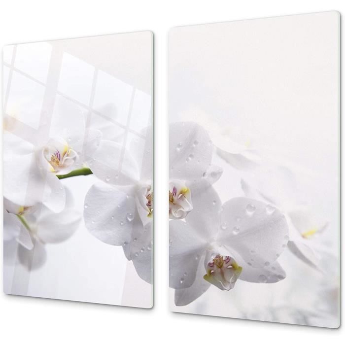 Plaque De Cuisson Céramique 60x52 Cm – Couvercle Verre Anti-éclaboussures, Protection Pour Plan De Travail