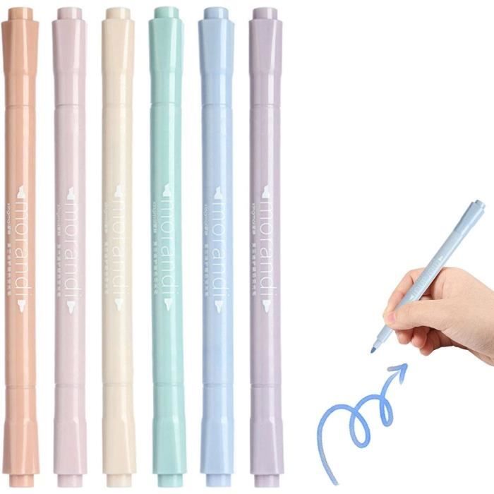 Lot De 3 Surligneurs Double Pointe Just Stationery - 6 Couleurs Assorties Ultra Pratiques