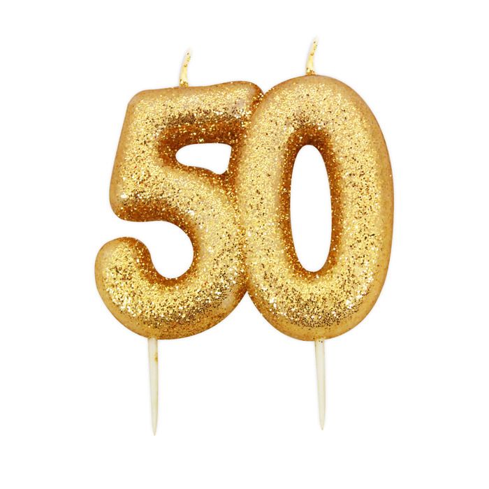 Bougie D Anniversaire Sur Pique 50 Ans Dore Paillete 7 Cm Or Cdiscount Jeux Jouets