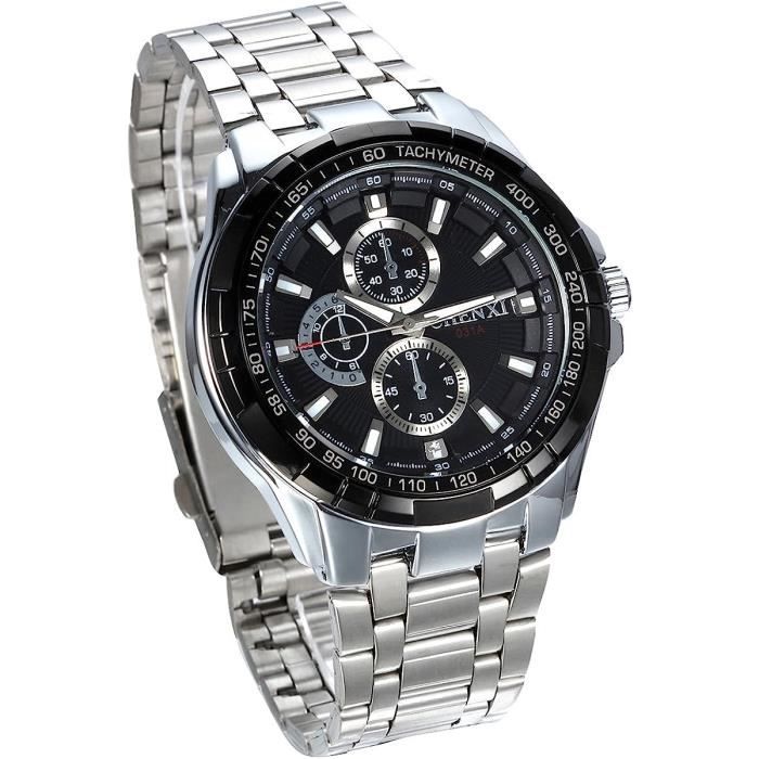Montre Homme Lige Sport Quartz Analogique/digital - Boîtier 46mm Noir - Étanche 50m - Neuf