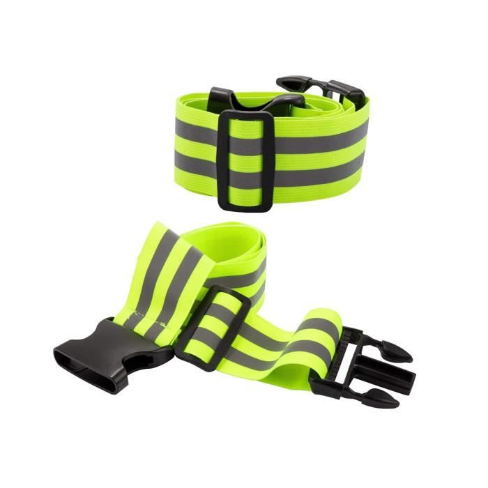 2 Ceinture reflechissante haute visibilite pour enfants adultes jogging cyclisme escalade jaune fluo Cdiscount Sport