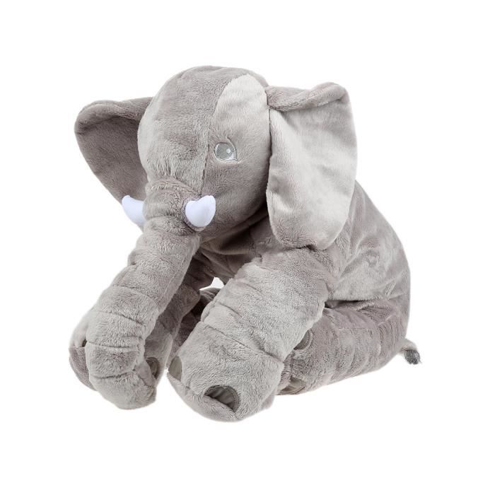 Oreiller Éléphant Peluche Coton Poupée Coussin Jouet Bébé Enfants Cadeau  40cm Gris - Achat & prix