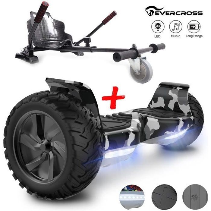 EVERCROSS Hoverboard 8.5 '' Hummer camouflage + Hoverkart Noir