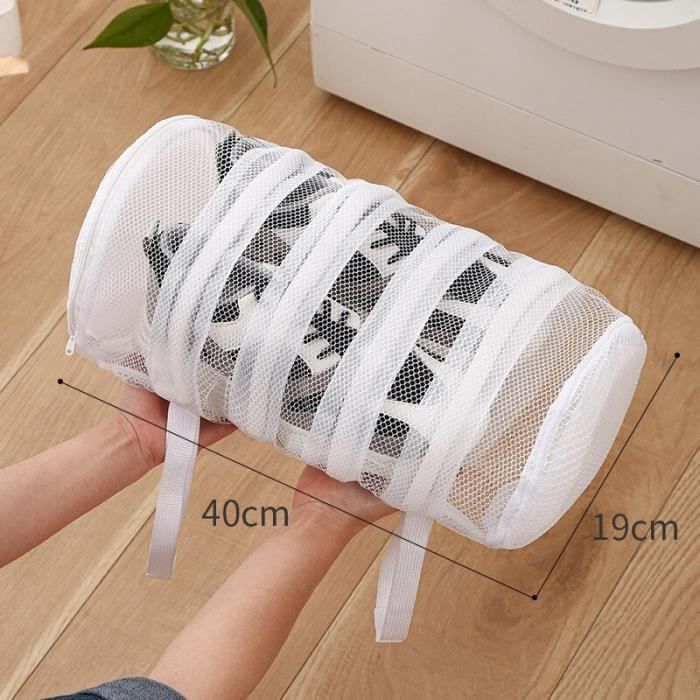 Panier en tissu, sac de rangement en maille, grande capacité, poignée solide réutilisable pour salle de bains, cuisine, chambre à coucher, cosmétiques, articles de toilette, douche / Maquillage