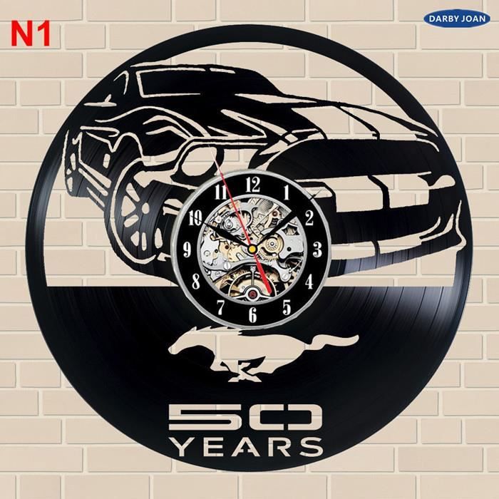 Horloge Ford Mustang horloge murale en vinyle faite a la main cadeau amusant Vintage Unique decoration de N1 D9158334 Cdiscount Maison
