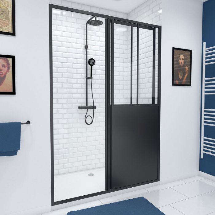 Paroi De Douche Avec Porte Coulissante Achat Vente Pas Cher